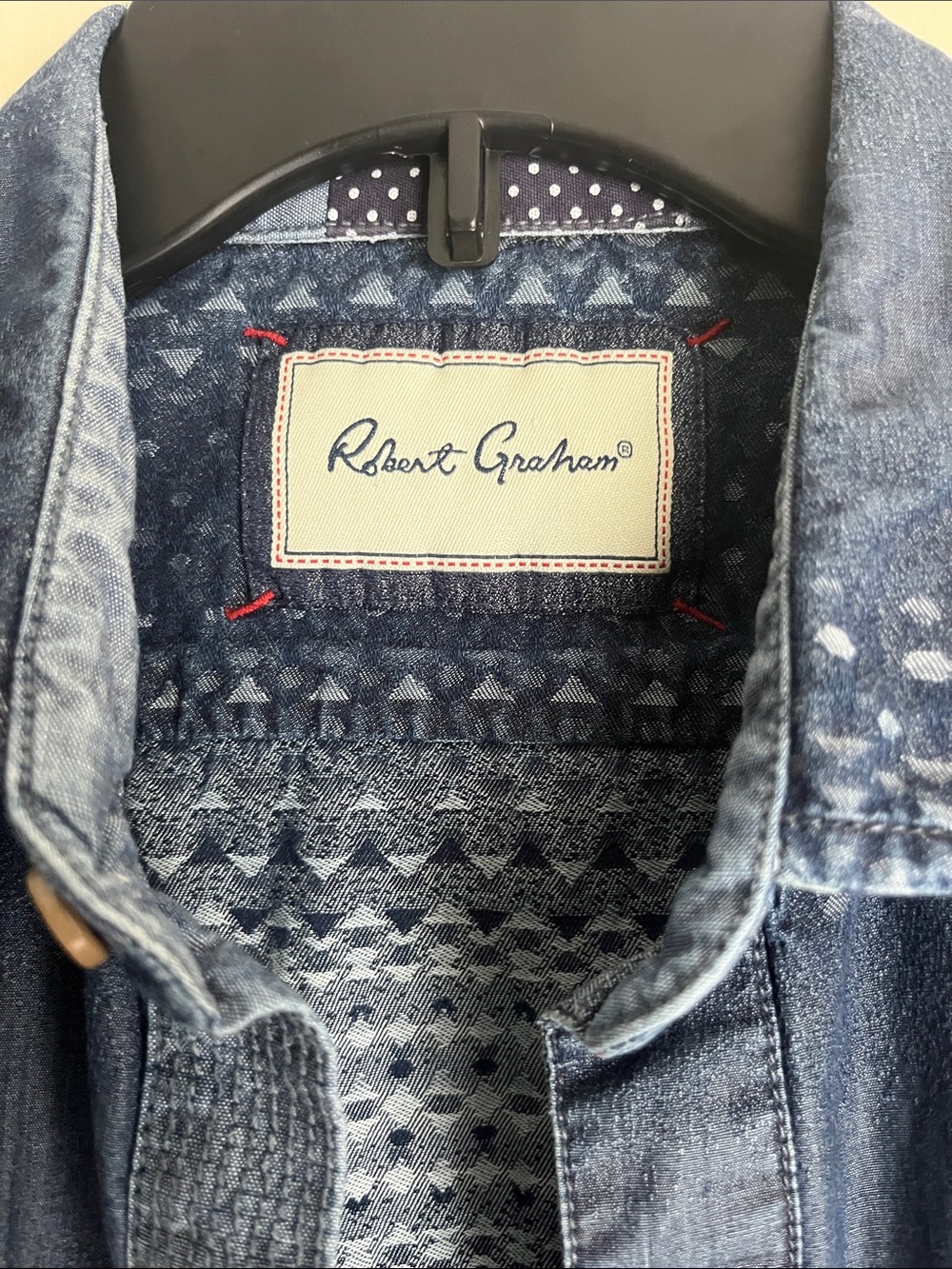 Robert Graham Navy Indigo Dotted-Stripe Button-Up Shirt - Picture 2 of 10